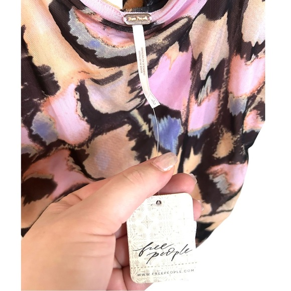 Free People Avenue Tank Top in Blue Combo Butterfly Wing Abstract Print - Picture 7 of 7